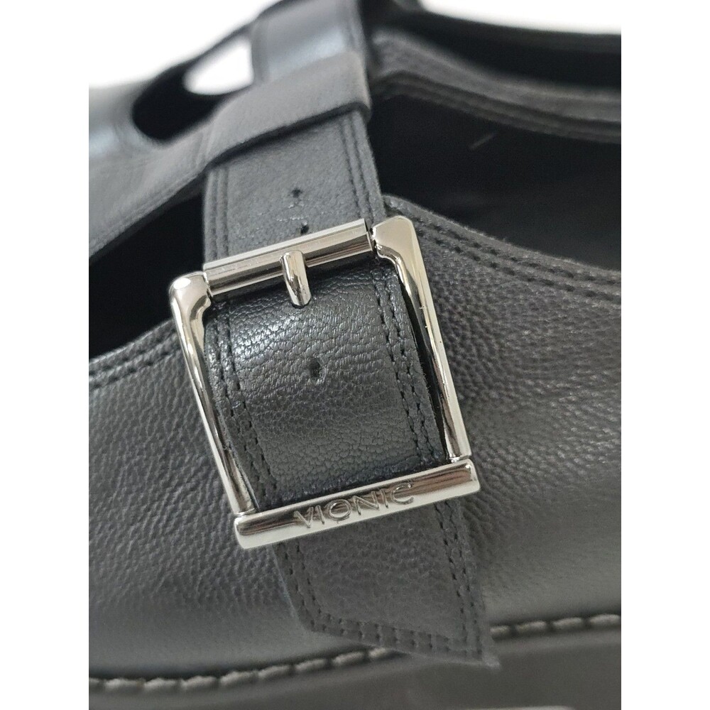 Vionic Black Leather Buckle Mary Jane Flats - Picture 10 of 13